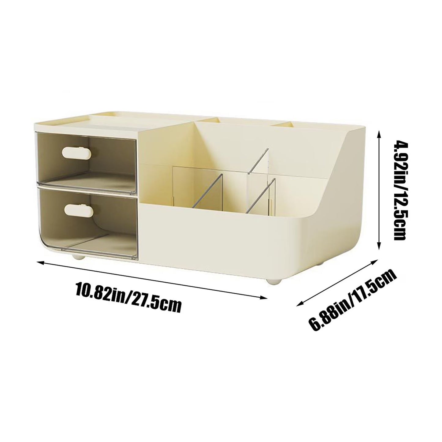under $5 Desk Organizer with 2 Drawer, Multi-Functional Pencil Pen Holder for Desk, Desk Organizers and Accessories, Desktop Organizer Storage for Office Home Art Supplies