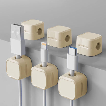 6Pcs Cable Organizer Magnetic Plug Box Silicone Cable Winder Flexible Cable Management Clips for Mouse Earphone