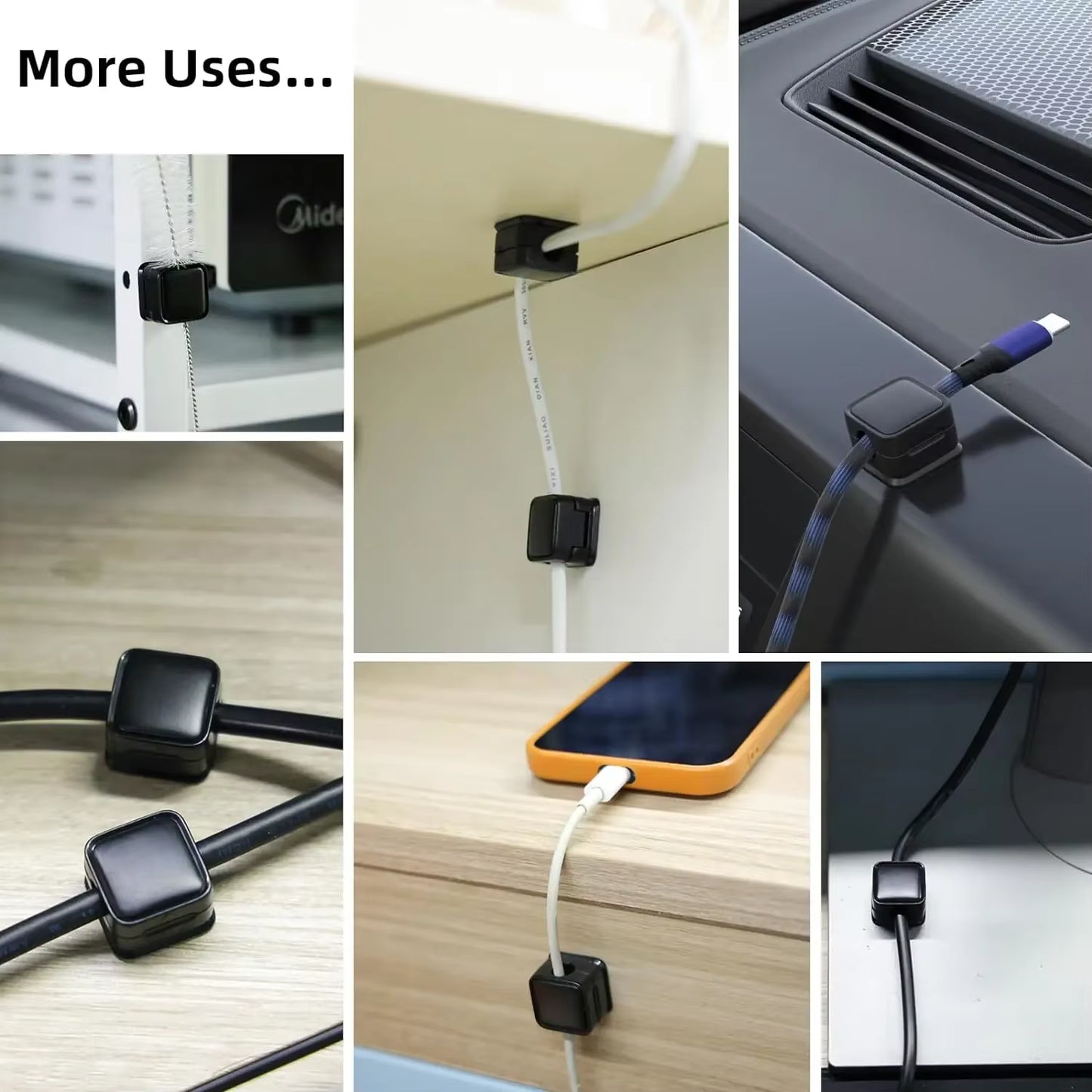 6Pcs Cable Organizer Magnetic Plug Box Silicone Cable Winder Flexible Cable Management Clips for Mouse Earphone