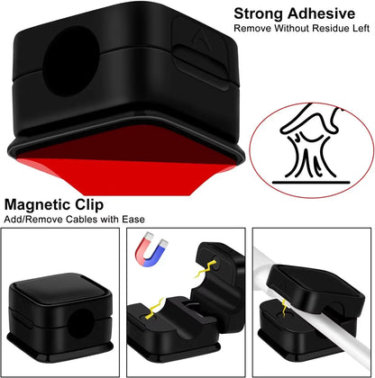 6Pcs Cable Organizer Magnetic Plug Box Silicone Cable Winder Flexible Cable Management Clips for Mouse Earphone