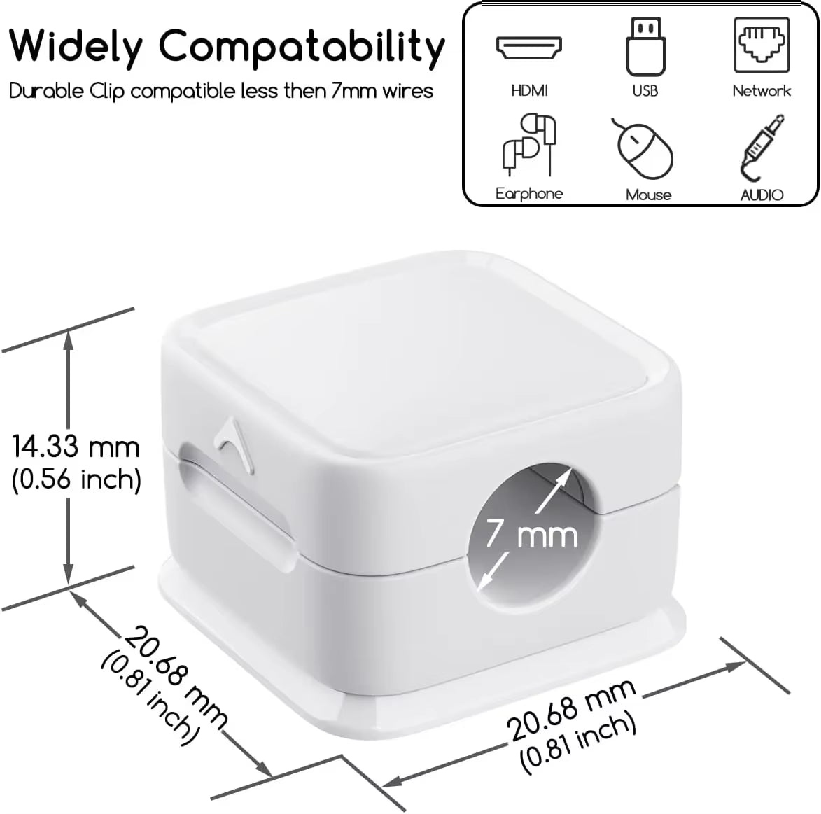 6Pcs Cable Organizer Magnetic Plug Box Silicone Cable Winder Flexible Cable Management Clips for Mouse Earphone