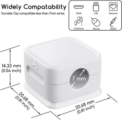 6Pcs Cable Organizer Magnetic Plug Box Silicone Cable Winder Flexible Cable Management Clips for Mouse Earphone