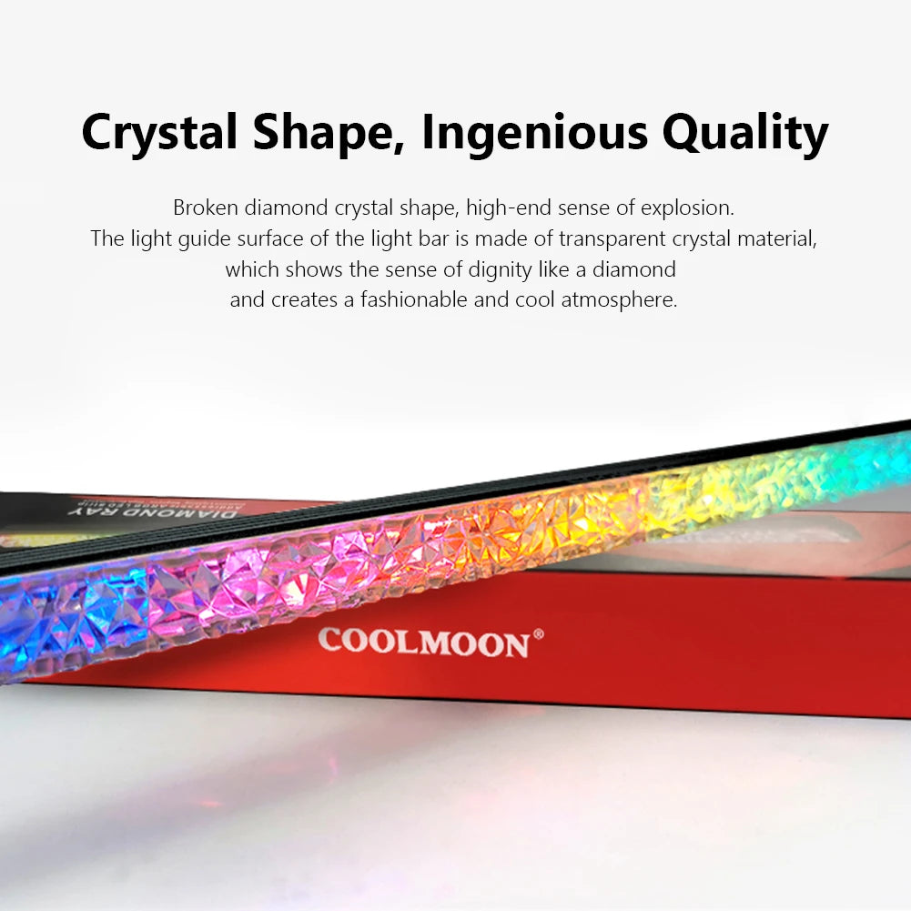COOLMOON ARGB LED Strip Light 5V 3Pin Small 4Pin Diamond Magnetic Colorful Atmosphere DIY Lamp Bar for PC Computer Case Chassis