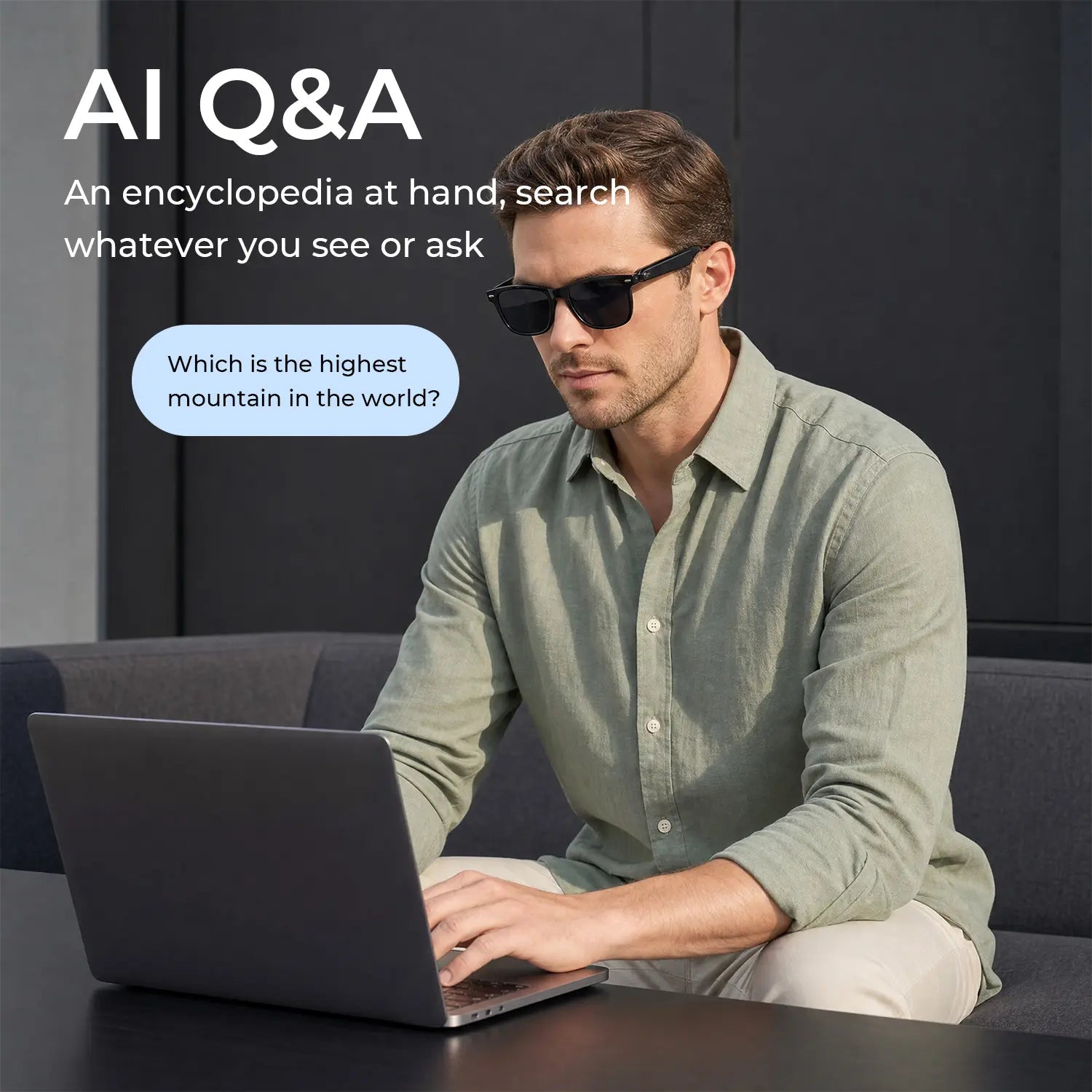800W HD Camera Smart Sport Glasses, AI Smart Glasses，Photo/Video/Recording (Light on When Recording), Remote Shutter Controlai Voice Assistant, Object Recognition, Bluetooth Music Control & Call, Multilingual Translation, Lightweight Wear, Meta Glasses