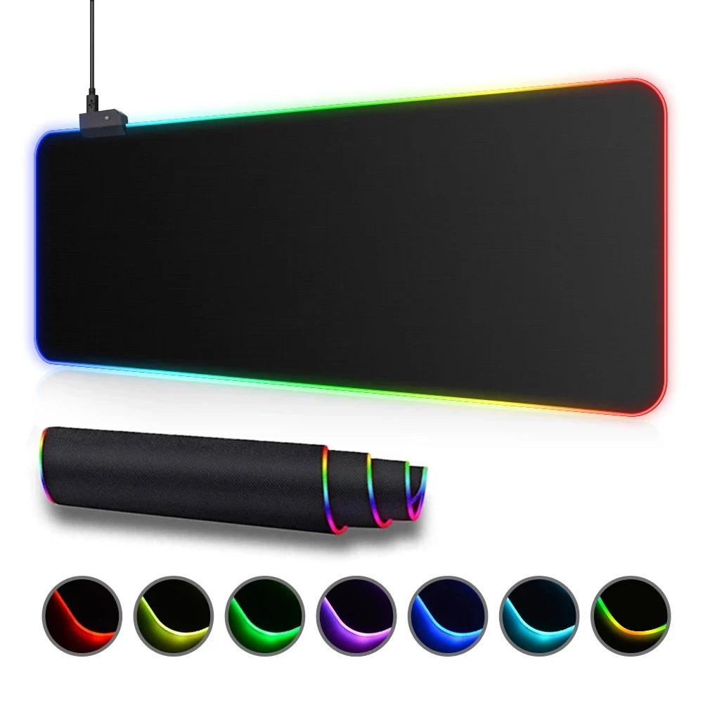 RGB LED Light Mousepad Waterproof Large Gaming Mouse Pad Gamer Mouse Carpet Big Mause Keyboard Pad PC Desk Play Mat with Backlit