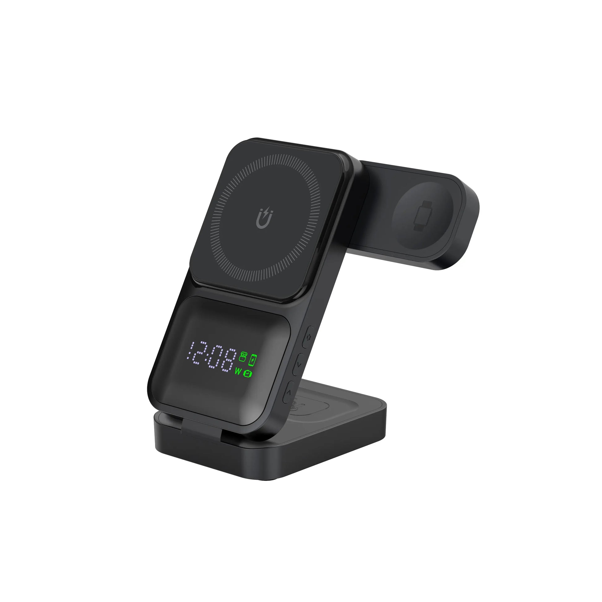 3-In-1 Magnetic Wireless Charger Stand, Foldable Fast Charging Station for Iphone 16 15 14 13 12, Apple Watch, Airpods – Portable Travel Charger