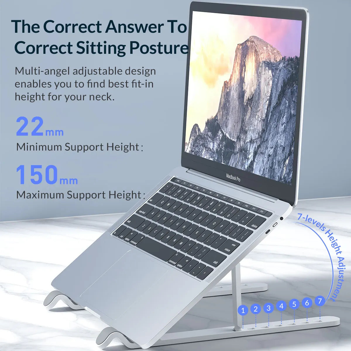 Portable Laptop Stand Riser Foldable Adjustable Notebook Holder Vertical Computer Stand Desk 7 Angles for Macbook Tablets