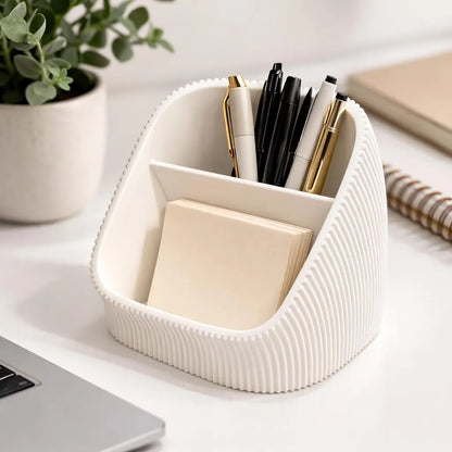Desk Organizer | 3D-Printed Pen & Sticky-Note Holder | Modern Minimalist Office Desk Storage