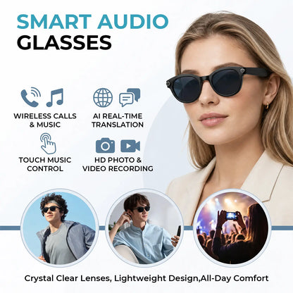 800W HD Camera Smart Sport Glasses, AI Smart Glasses，Photo/Video/Recording (Light on When Recording), Remote Shutter Controlai Voice Assistant, Object Recognition, Bluetooth Music Control & Call, Multilingual Translation, Lightweight Wear, Meta Glasses