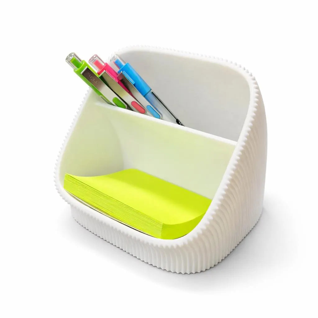 Desk Organizer | 3D-Printed Pen & Sticky-Note Holder | Modern Minimalist Office Desk Storage