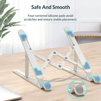 Portable Laptop Stand Riser Foldable Adjustable Notebook Holder Vertical Computer Stand Desk 7 Angles for Macbook Tablets